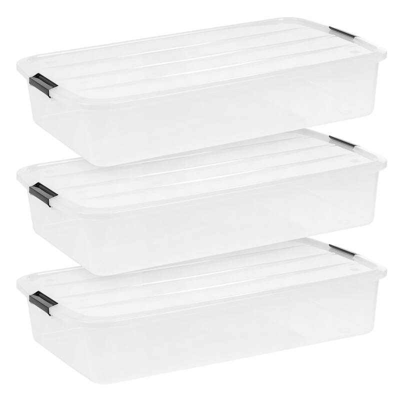 IRIS USA® Underbed Chest 50 Qt Buckle Lid - Clear