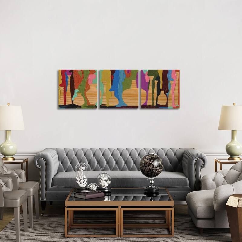 iCanvas "Negative Space Vase" by Kamdon Kreations 3-Piece Wall Art Set - 20x60x1.5