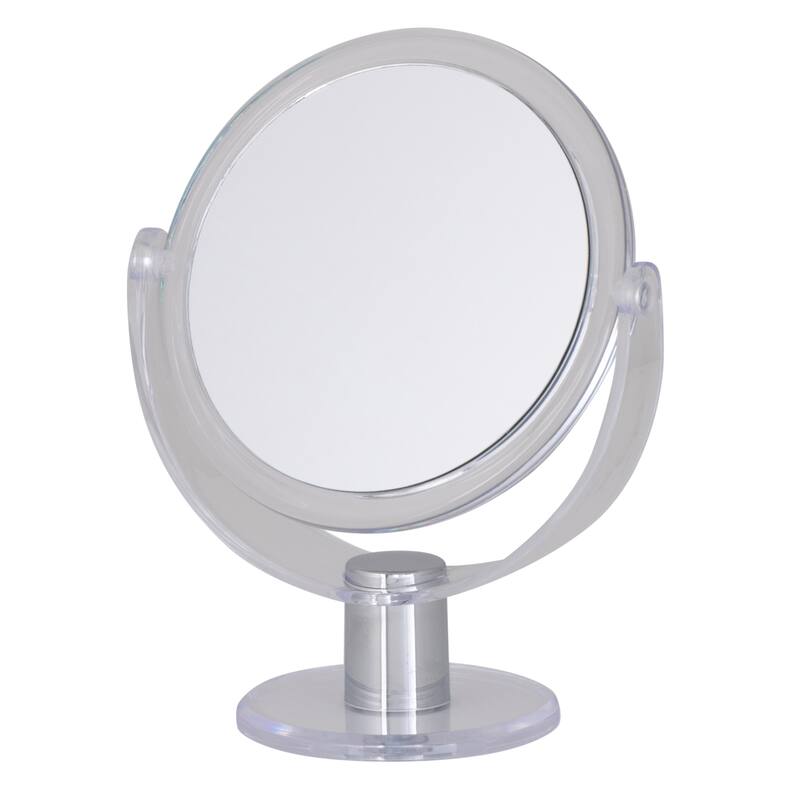 Home Details Dual Sided 10X Magnification Rubberized Vanity Mirror in Black - 6.9"x 5.3"x 3.2" - Super Clear