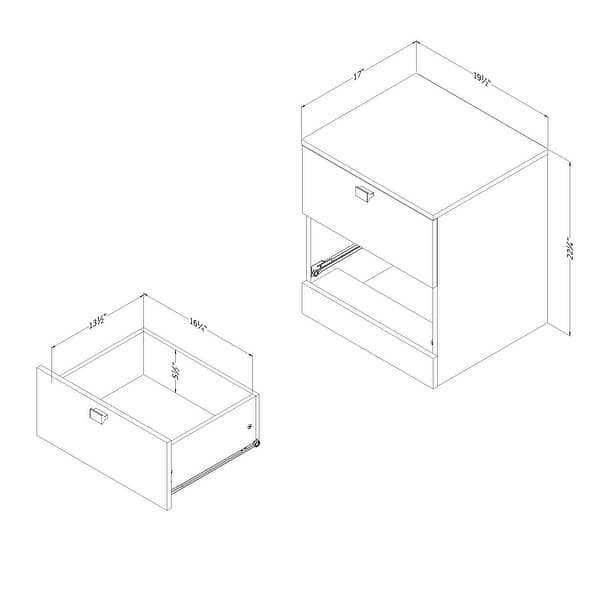 dimension image slide 0 of 3, South Shore Spark Nightstand