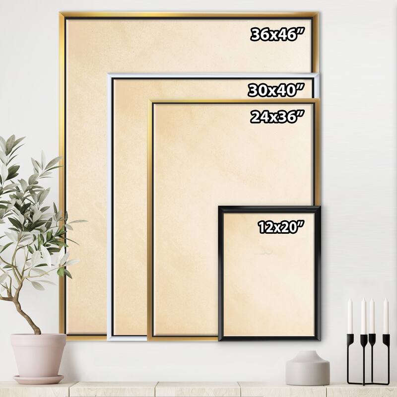 Designart "Painted White Flowers With Black Rectangle" Cottage Framed