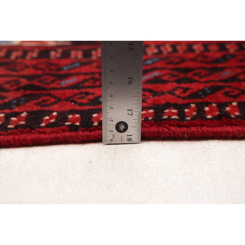 ECARPETGALLERY Hand-knotted Baluch Red Wool Rug - 3'0 x 6'0