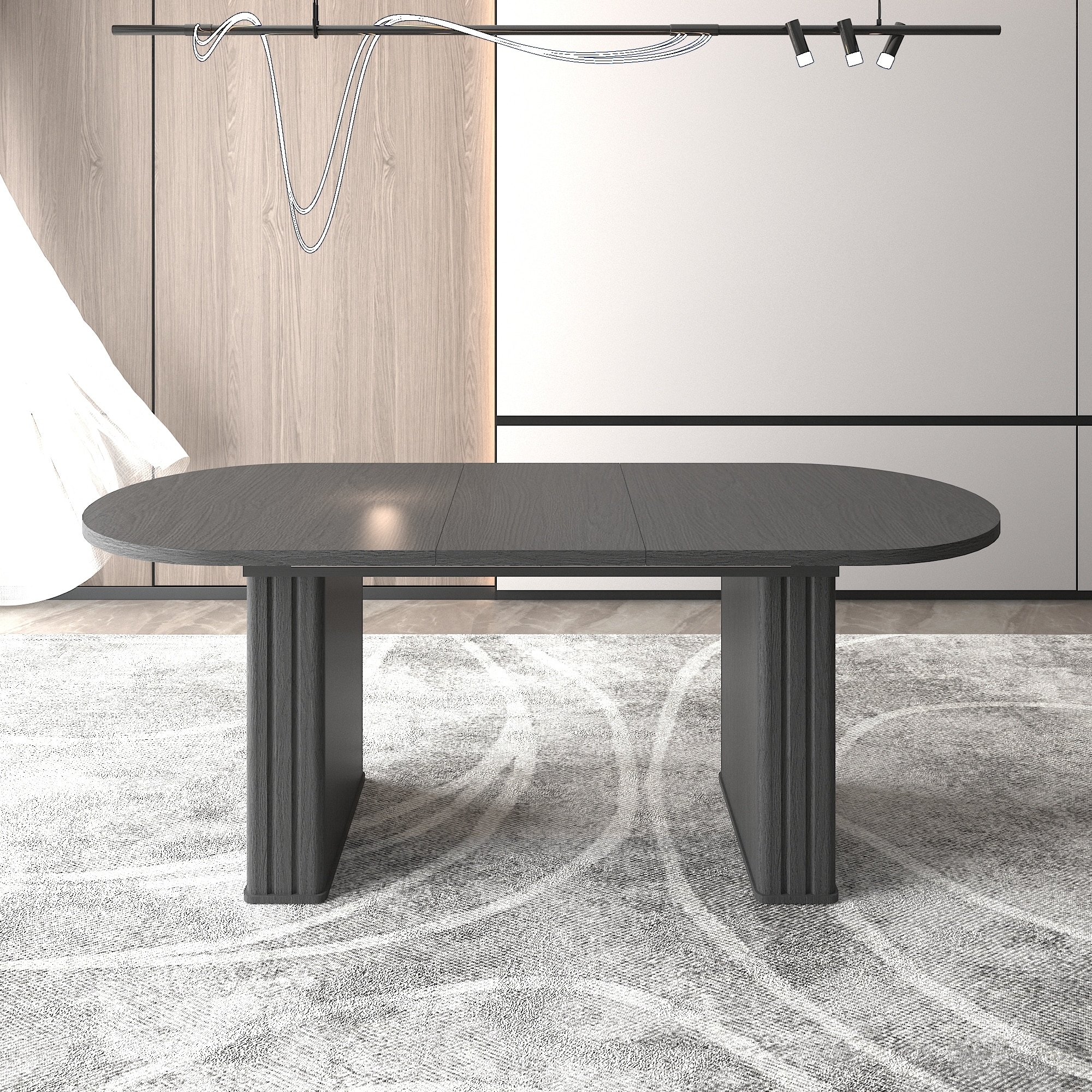Home Office Table Meeting Table, Extendable Dining Table Coffee Table, Kitchen Table with Rounded Corners