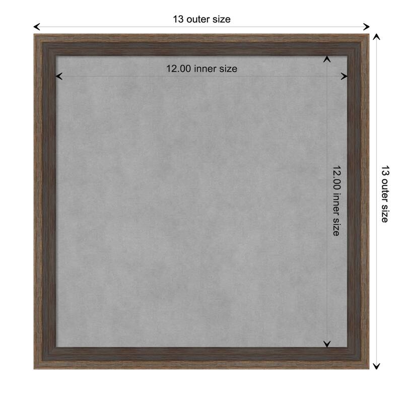 Amanti Art Hardwood Wedge Mocha Framed Magnetic Board - Board Size 12x12