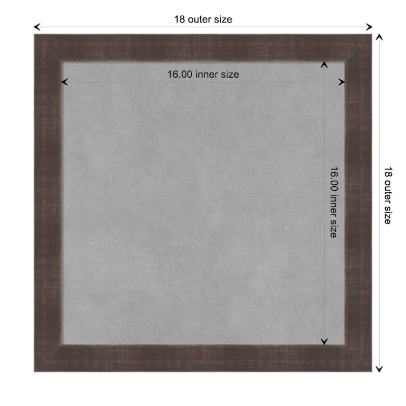 Amanti Art Whiskey Brown Rustic Framed Magnetic Board - Board Size 16x16