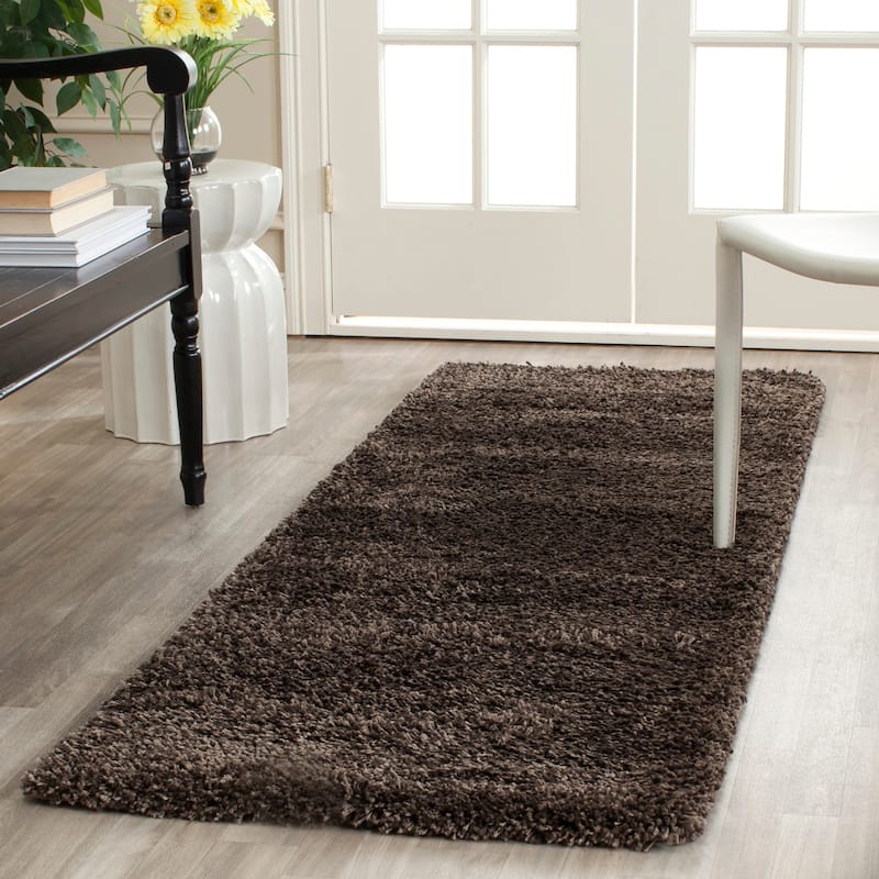 SAFAVIEH California Premium Shag Izat 2-inch Thick Area Rug - 2'3" x 7' Runner - Mushroom