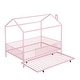 preview thumbnail 5 of 26, Full Size House Bed with Semi-enclosed Fence and Twin Size Trundle
