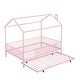 preview thumbnail 5 of 25, House-Shaped Metal Full Size House Bed with Fence and Twin Trundle