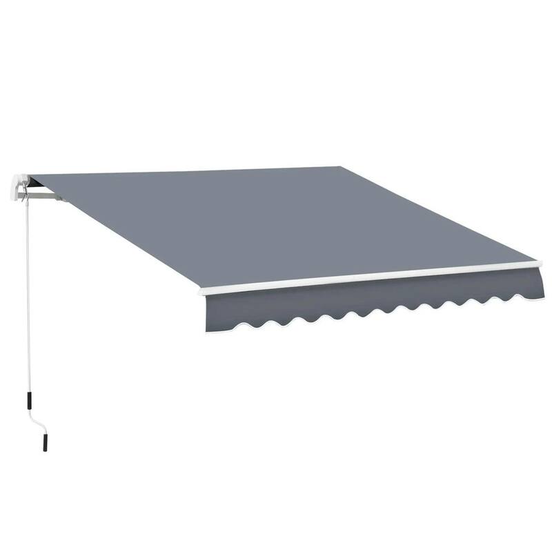 10' x 8' Retractable Sun Shade Patio/Window Awning - Polyester Fabric
