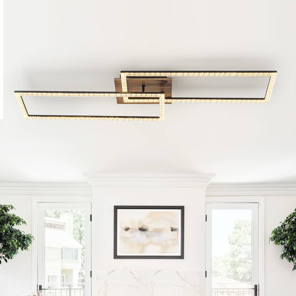 Dual Frame Rectangular Integrated LED Flush Mount Ceiling Light - Dia.40.55-in