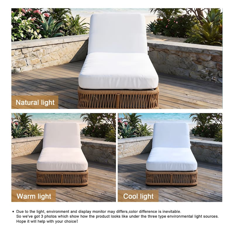 Adjustable Backrest Outdoor Chaise Lounge Chair Patio Pool Lounger
