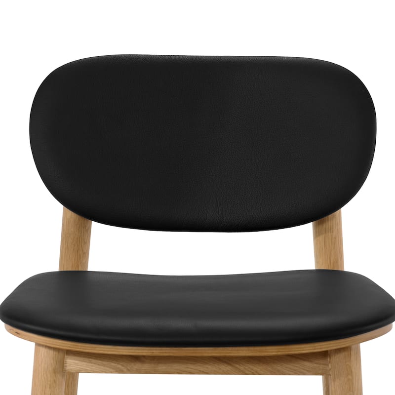 Poly and Bark Bonato Leather Counter Stool - Solid Wood Frame