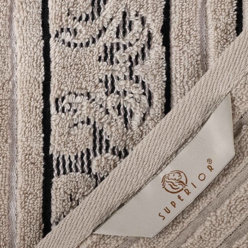 Superior Sadie Zero Twist Cotton Solid and Floral 6 Piece Towel Set