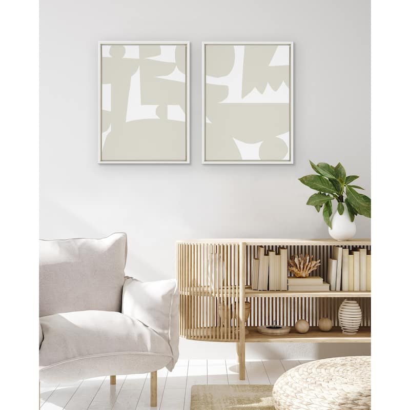 Kate and Laurel Sylvie Quiet Jungle Abstract Canvas by Kelly Knaga
