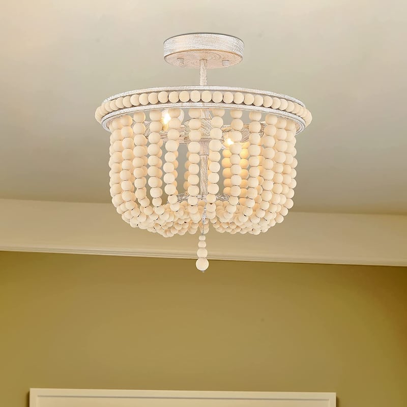 2 - Light 12.6'' Unique/Statement Bowl Flush Mount - 13.39''Hx12.6''Wx12.6''D