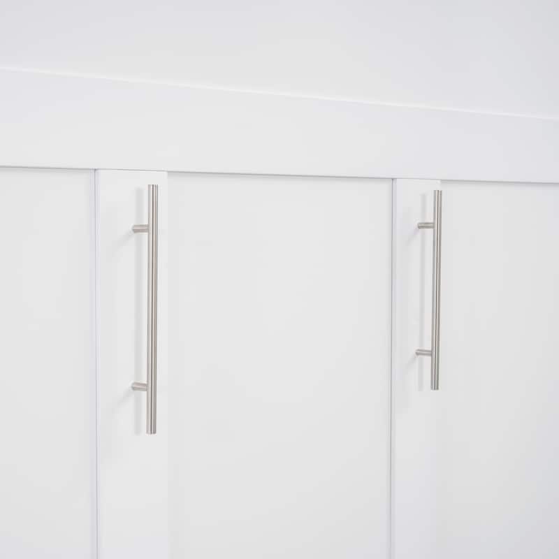 Murphy Bed Foldable Bed with Two 4-Layer Shelves Space Optimizing Wall Bed with 4 Drawers and LED Lights for Bedroom Apartment