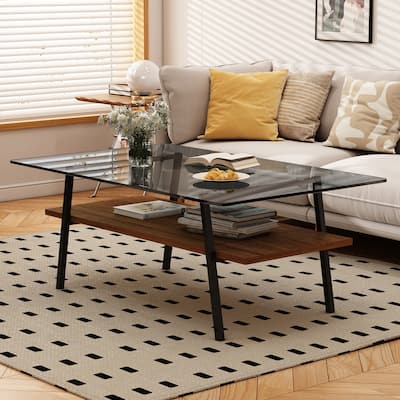 Modern tempered glass coffee table for living room