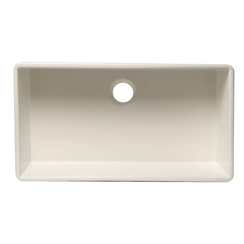 ALFI brand AB536-W White 36" Smooth Apron Single Bowl Fireclay Farm Sink