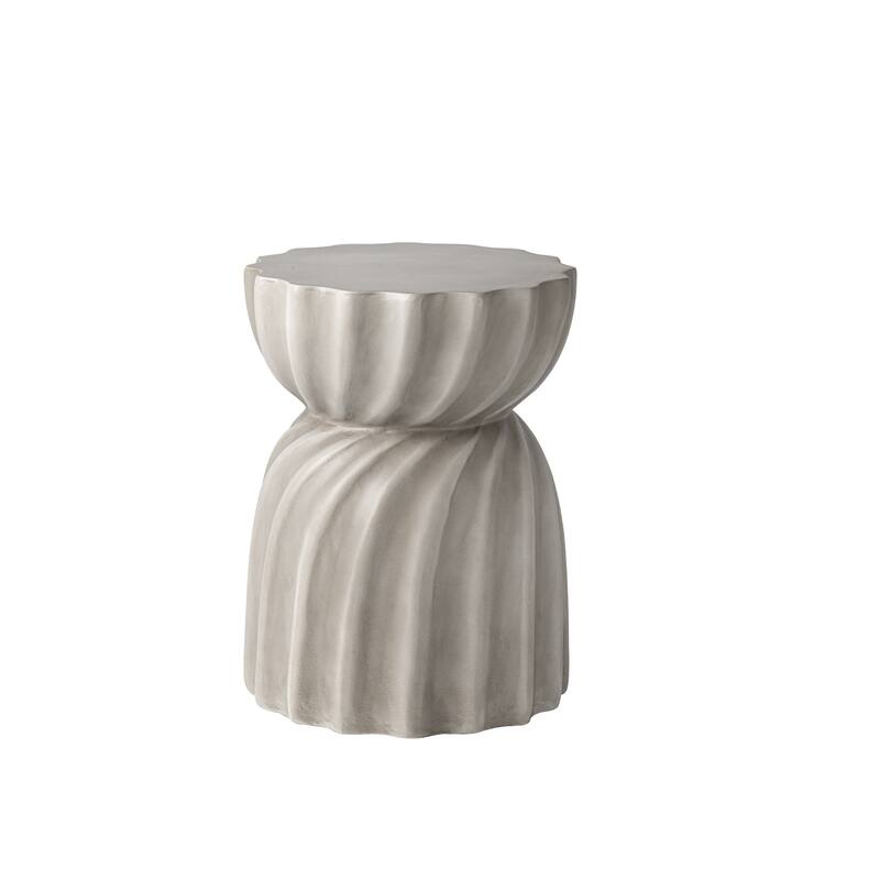 VENTOPYR Outdoor Patio Concrete 14" Side Table Garden Stool Log Table - 1pc - Light Grey