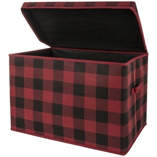 Sammy & Lou Black and Red Buffalo Check Felt Toy Box