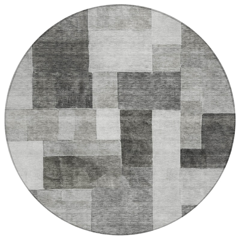 Machine Washable Indoor/ Outdoor Contemporary Geo Chantille Rug