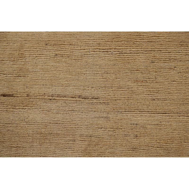 Beige Gold Gabbeh Oriental Runner Rug Hand-Knotted Wool Carpet - 3'0" x 7'6"