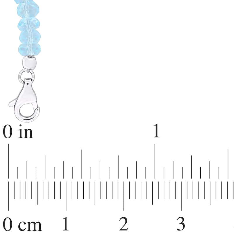 Miadora 11ct TGW Sky Blue Topaz Beaded Bracelet in Sterling Silver Clasp-725+1 in