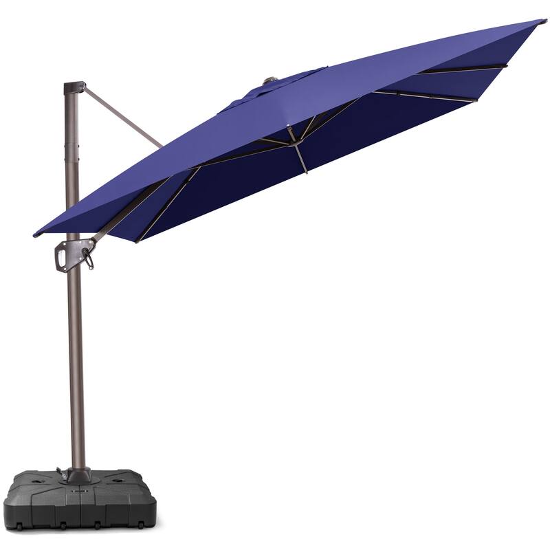 Outdoor 11 x 9 FT Patio 360 Degree Rotation Cantilever Umbrella with Base