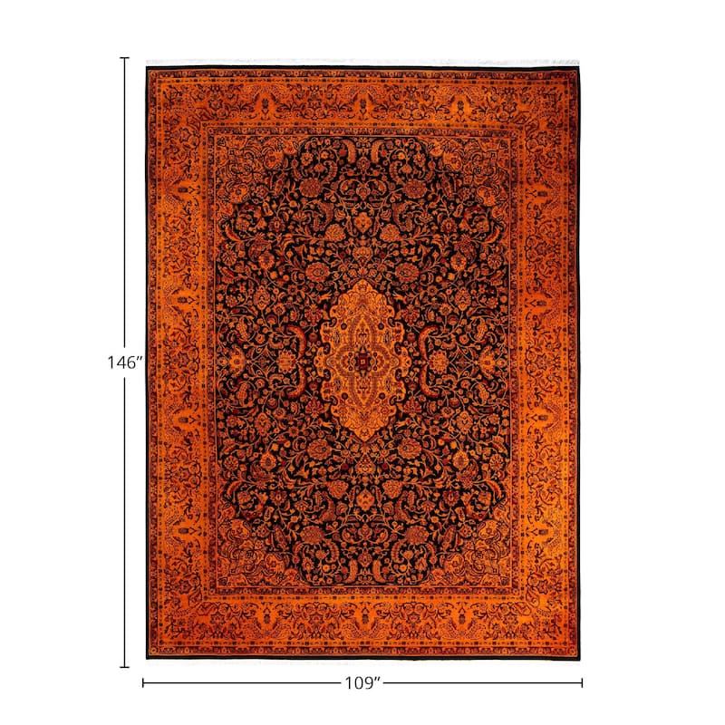 Fine Vibrance, One-of-a-Kind Hand-Knotted Area Rug - Orange, 9' 1" x 12' 2" - 9' 1" x 12' 2"