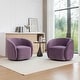 preview thumbnail 1 of 11, SEYNAR Modern Glam Velvet Upholstered 360 Degree Swivel Accent Armchair Set of 2 Purple