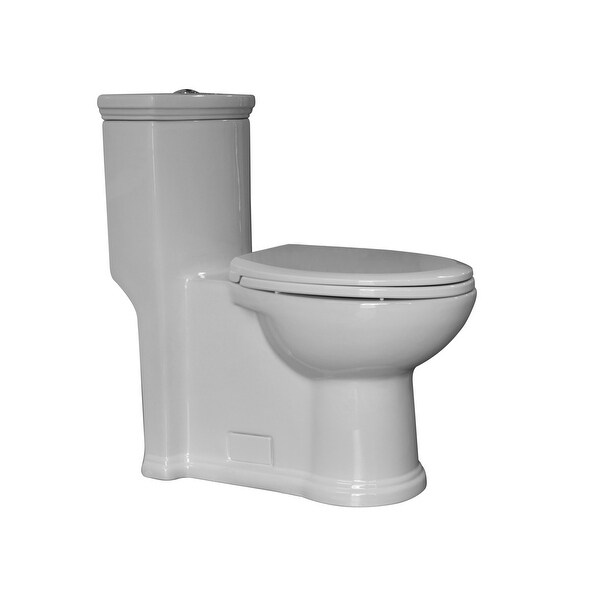 Whitehaus WHMFL3364 Magic Flush Eco-Friendly One Piece Elongated Toilet with a Sophonic Dual Flush System - White