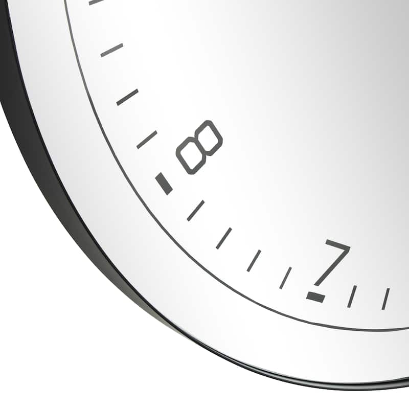 Glass LED Decorative Wall Clock with Black Frame - Multi Colored - Roche River Decor - 1"W x 24"L x 24"H