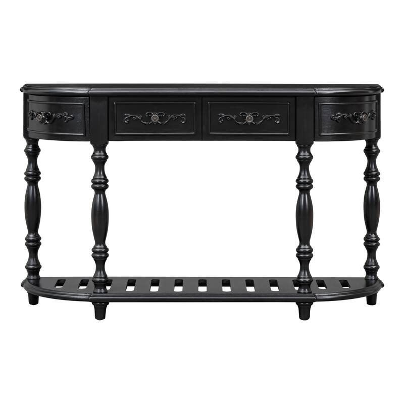 52" Classic MDF Console Table With 4 Drawers And Open Shelf for Living Room
