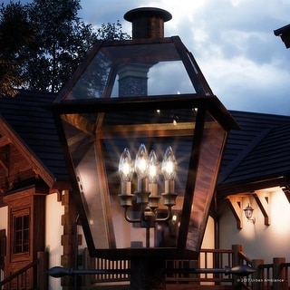 Luxury Historic Outdoor Post Light, 26"H x 17"W, with Tudor Style ...