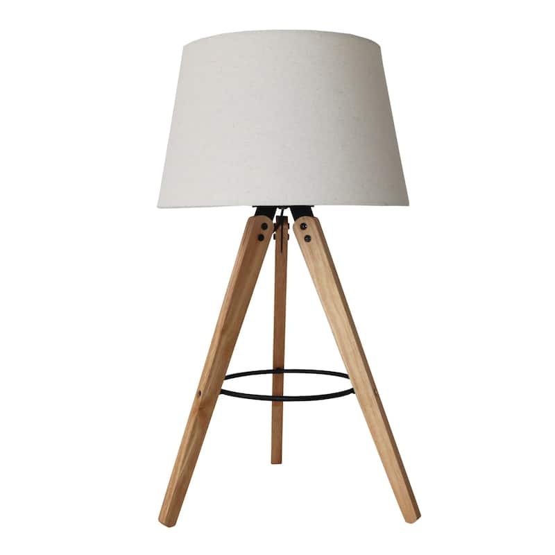 High Quality Modern Bed Side Nightstand Decorative LED Table/Desk Lamp, Three Legged Wooden Bar Table Lamp -Natural -Black 110V