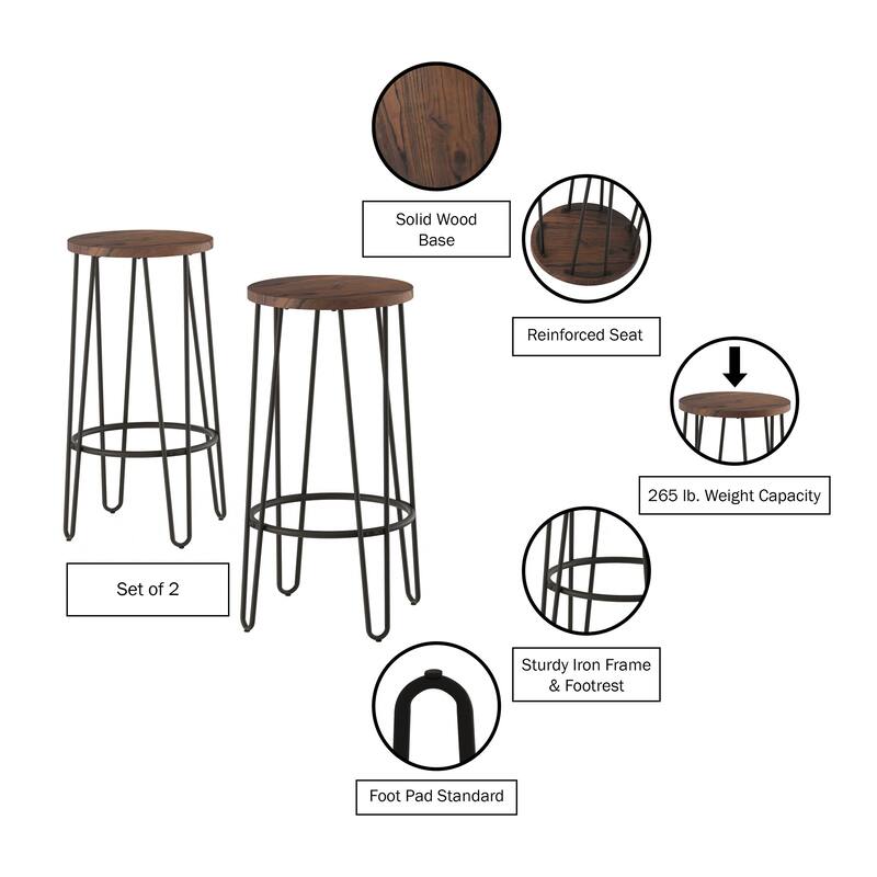 Lavish Home Set of 2 CounterHeight Bar Stools N/A On Sale Bed Bath & Beyond 39052831