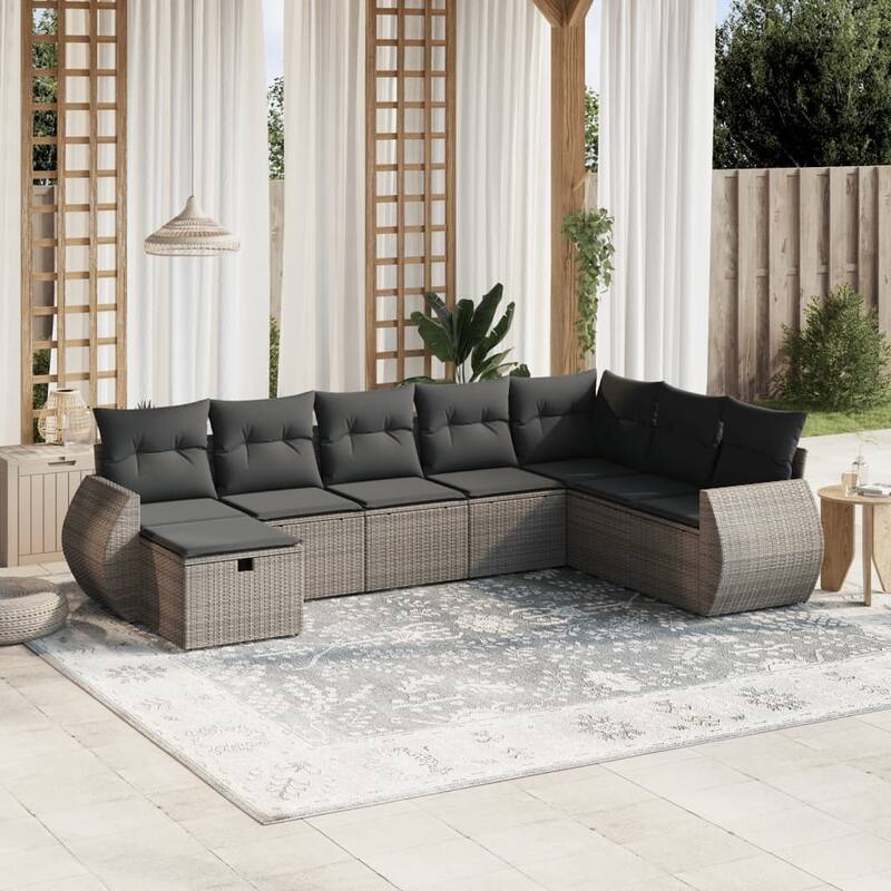 vidaXL Garden Sofa Set - Grey Large  - form1