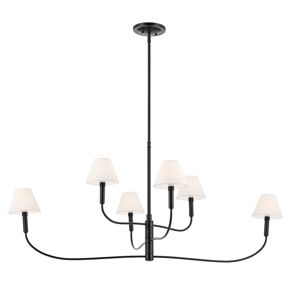 Eadie 51.5 Inch 6 Light Chandelier in Black