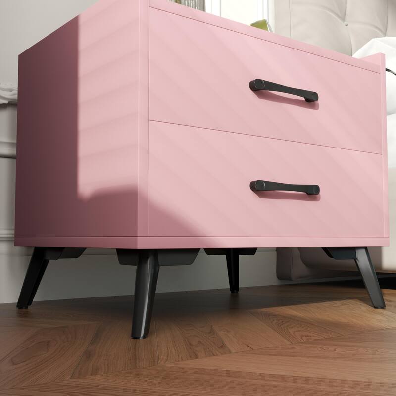 Edge Protection Design 2-Drawer Nightstand
