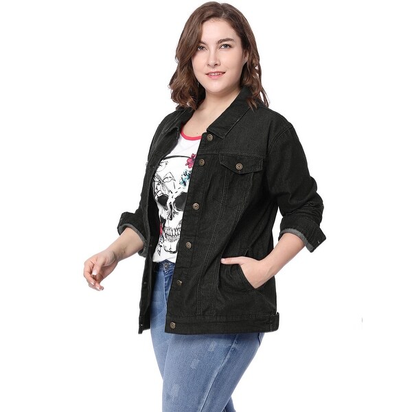 black denim jacket womens plus size