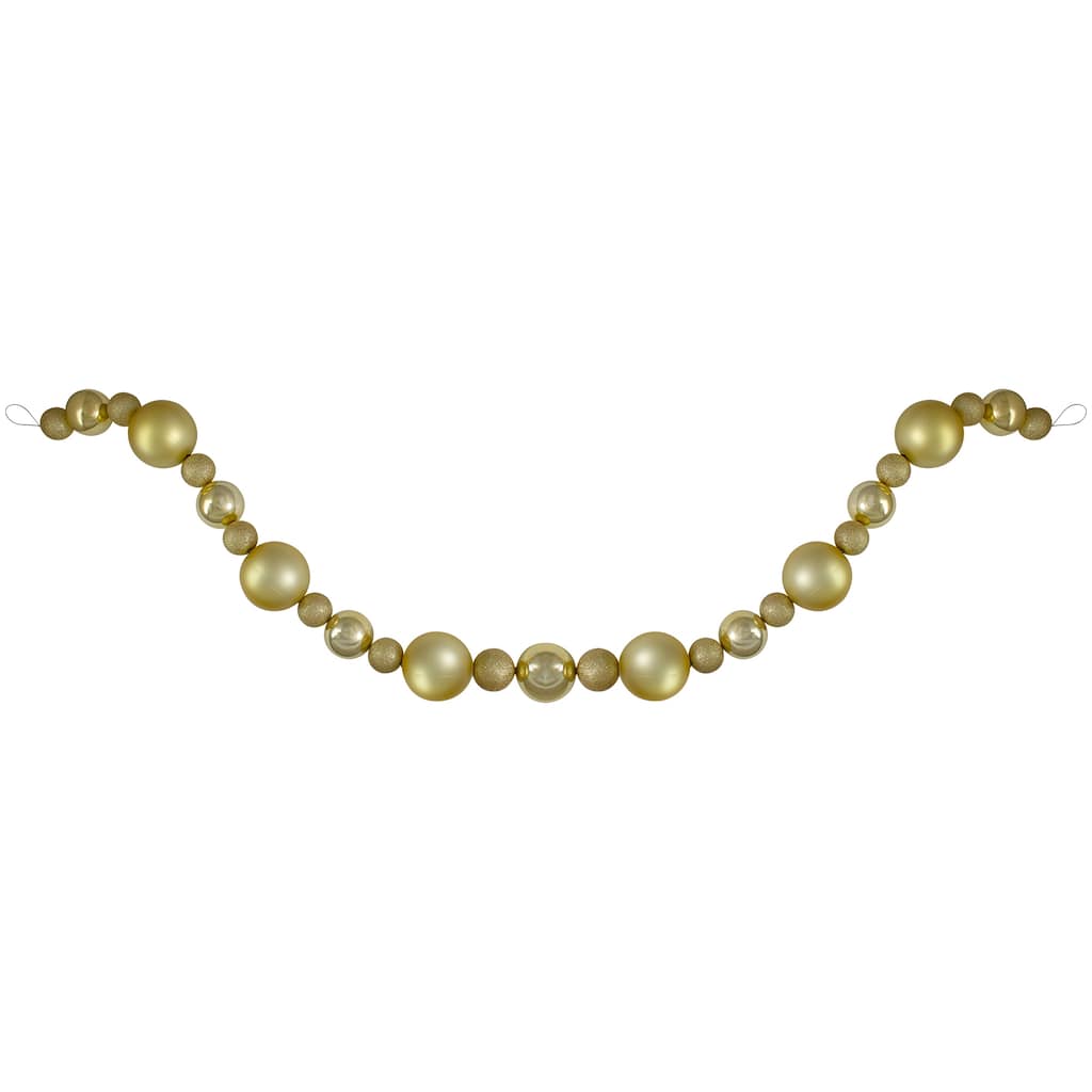 6' vegas gold 3 finish shatterproof ball christmas garland