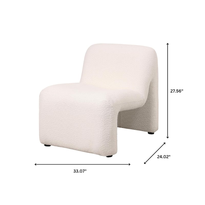 KLYX Modern Armless Accent Chair in Velvet or Boucle Upholstery with Plush Foam Cushioning for Home Office, Living Rooms and Bed