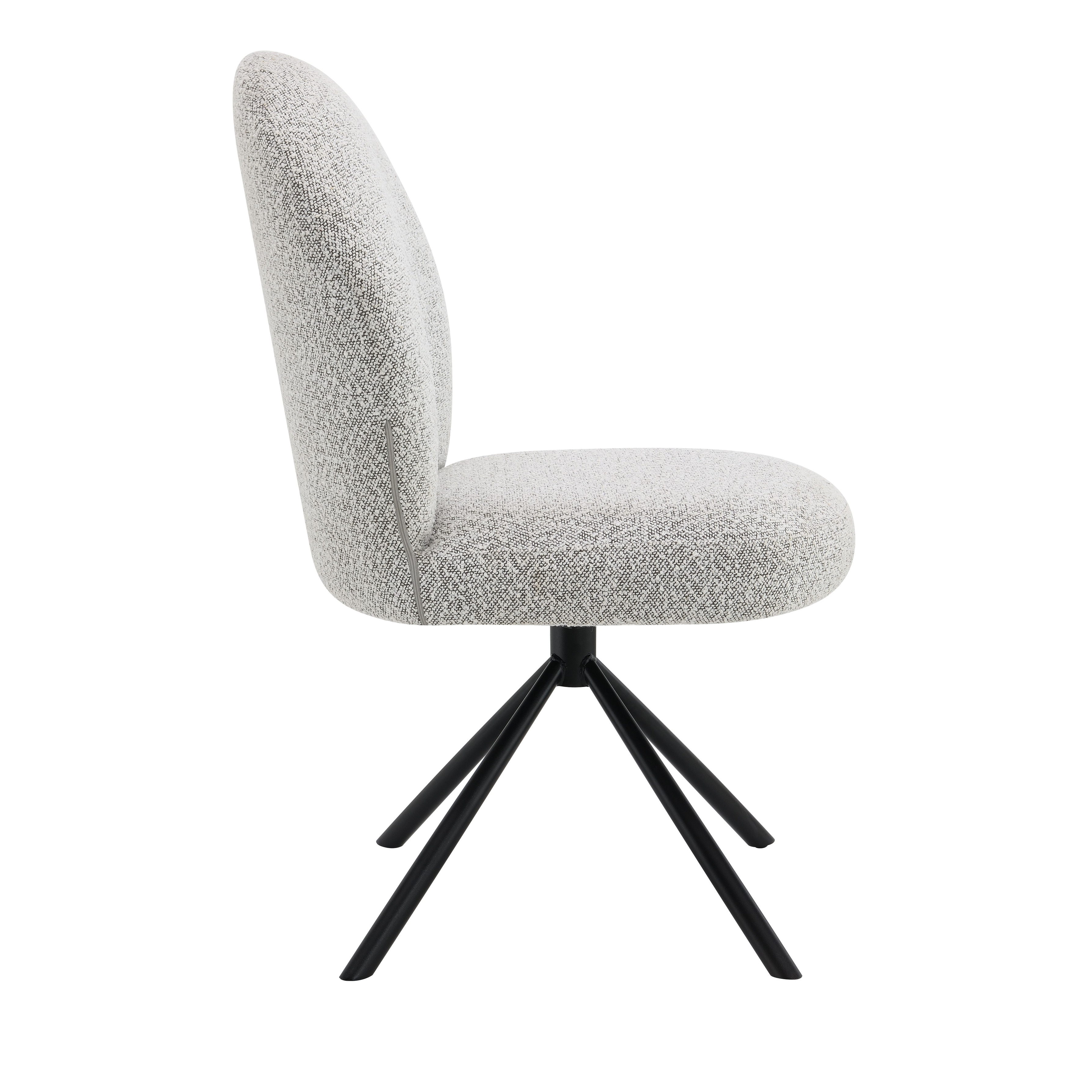Modern Boucle Side Chair with Swivel (Set of 2)