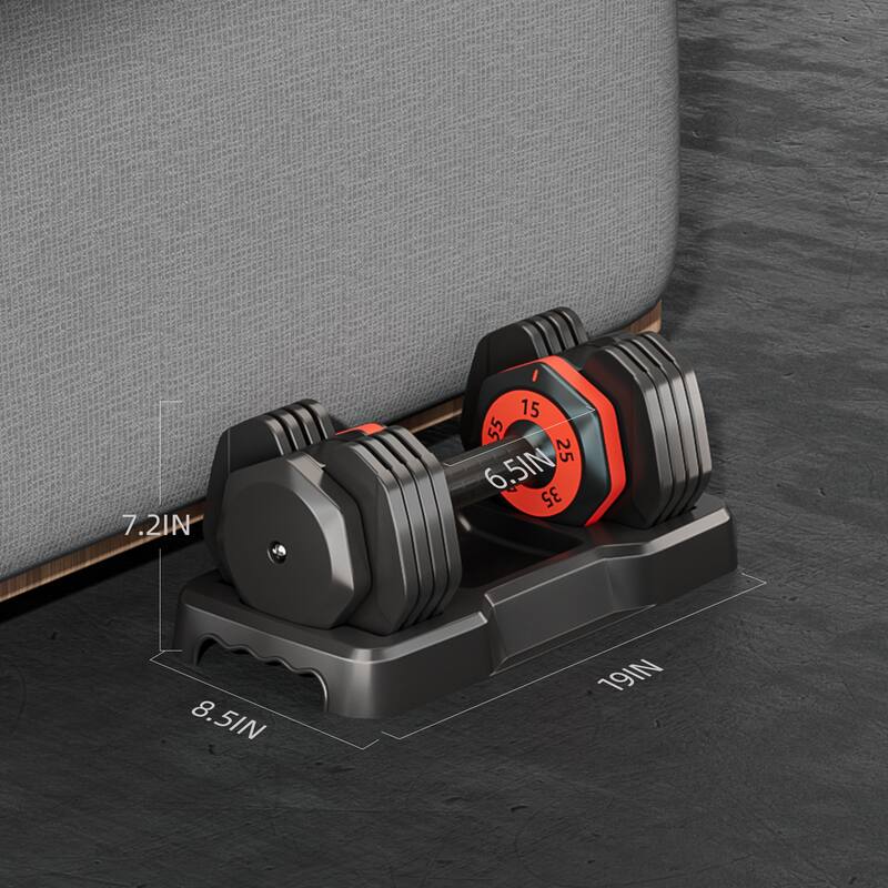 55Lb 5 In 1 Single Adjustable Dumbbell Free Dumbbell Weight Adjust with Anti-Slip Metal Handle