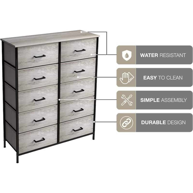 Dressers for Bedroom with 10 Drawers, Chest of Drawers for Bedroom