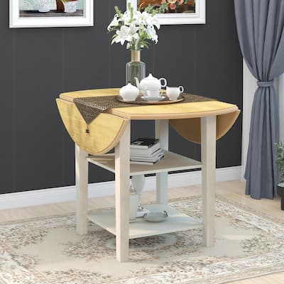 CLihome Farmhouse Round Kitchen Dining Table