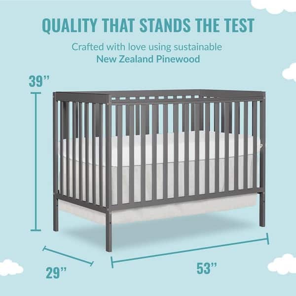 dimension image slide 1 of 3, Dream On Me Synergy 5 in 1 Convertible Crib