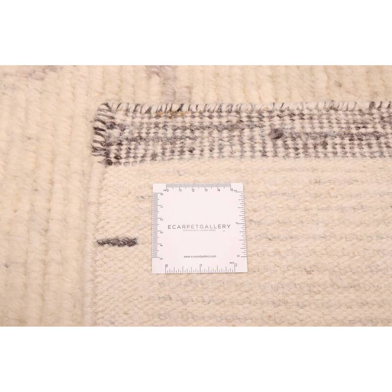 ECARPETGALLERY Hand-knotted Looma Cream Wool Rug - 7'10 x 9'11