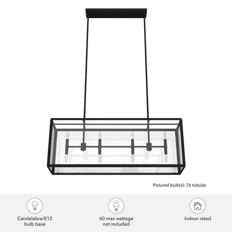 Hunter Felippe 8-Light Linear Chandelier, Kitchen Island, Dining Room, Cage, Contemporary