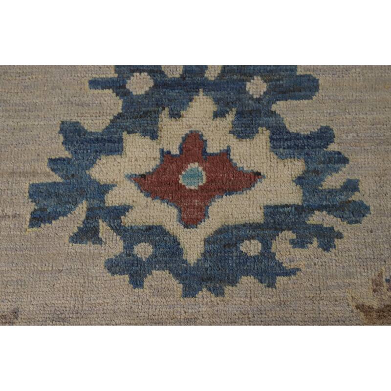 Hand Knotted Oriental 100% Wool Carpet Transitional All-Over Beige & Ivories Oushak Area Rug - 10' 2'' X 7' 11''